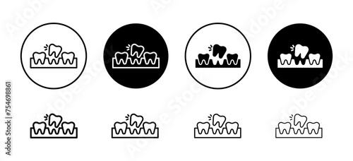 Extraction tooth icon vector set collection for web