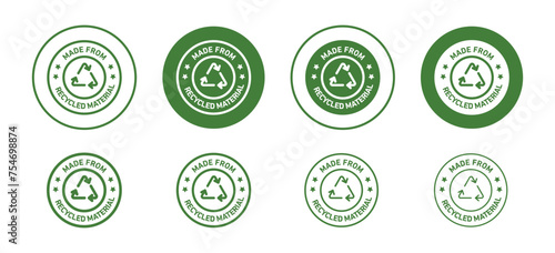Made from recycled materials icon vector set collection for web