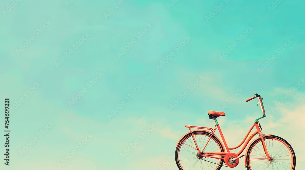 Fototapeta premium World Bicycle Day celebration. banner, poster, background. Healthy lifestyle concept. Copy space area for text.