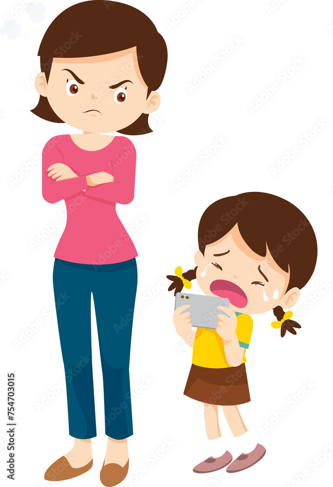 parent angry scold kid mobile phone addicted parent angry scold kid mobile phone addicted