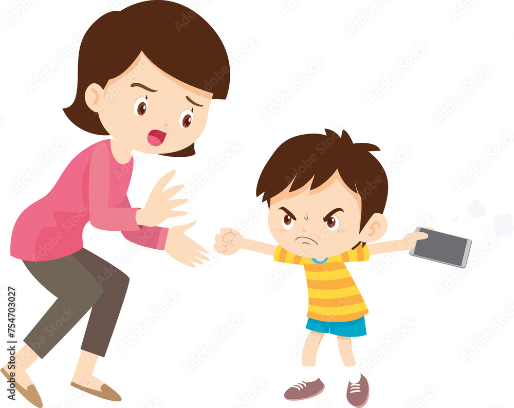 parent angry scold kid mobile phone addicted parent angry scold kid mobile phone addicted