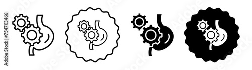 Work digestive system icon logo set vector