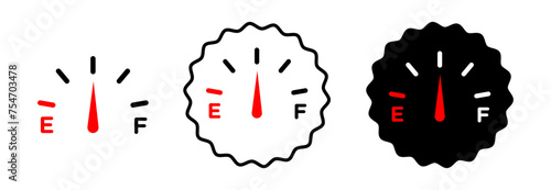 Car fuel indicator icon logo set vector