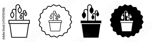 Withered plant icon logo set vector