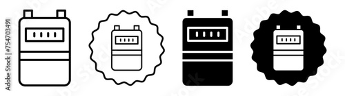 Gas meter icon logo set vector