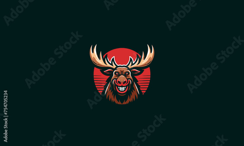 head moose devil vector illustration logo design