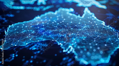 Digital map of Indonesia, concept of global network and connectivity