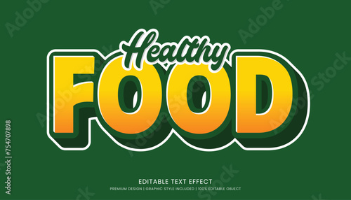 healthy food text effect template editable design for business logo and brand