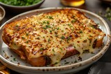 Gourmet Croque Monsieur with Golden Béchamel and Melted Cheese