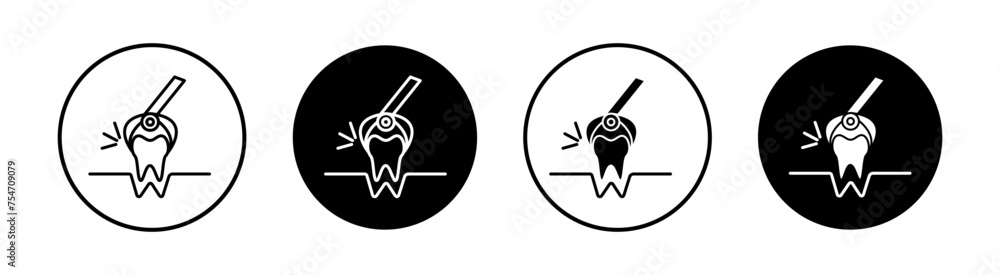 Extraction tooth icon mark in filled style Extraction tooth icon mark in filled style