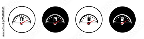 Car fuel indicator icon mark in filled style