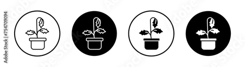 Withered plant icon mark in filled style