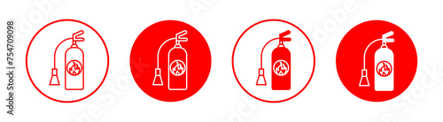 Fire extinguisher icon mark in filled style