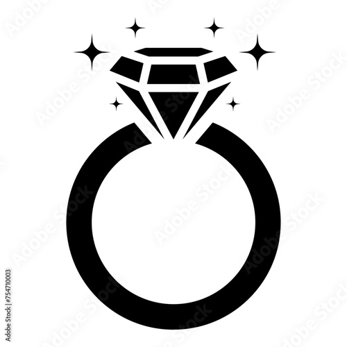 Diamond engagement ring icon, diamond wedding ring photo