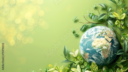 Earth Day poster background with copy space.