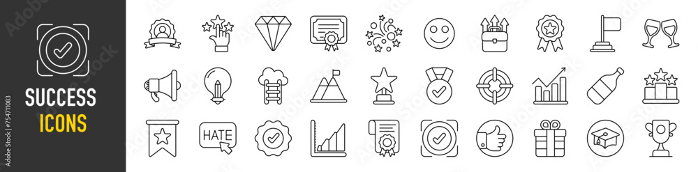Success icons vector illustration Success icons vector illustration