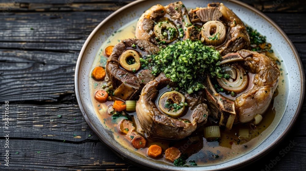 Osso Buco: Braised Veal Shanks in White Wine and Broth