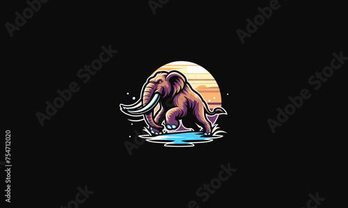 mammoth vector illustration flat design logo