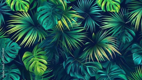 Hawaii tropical leaves design illustration, print, cover, banner, decoration, wallpaper