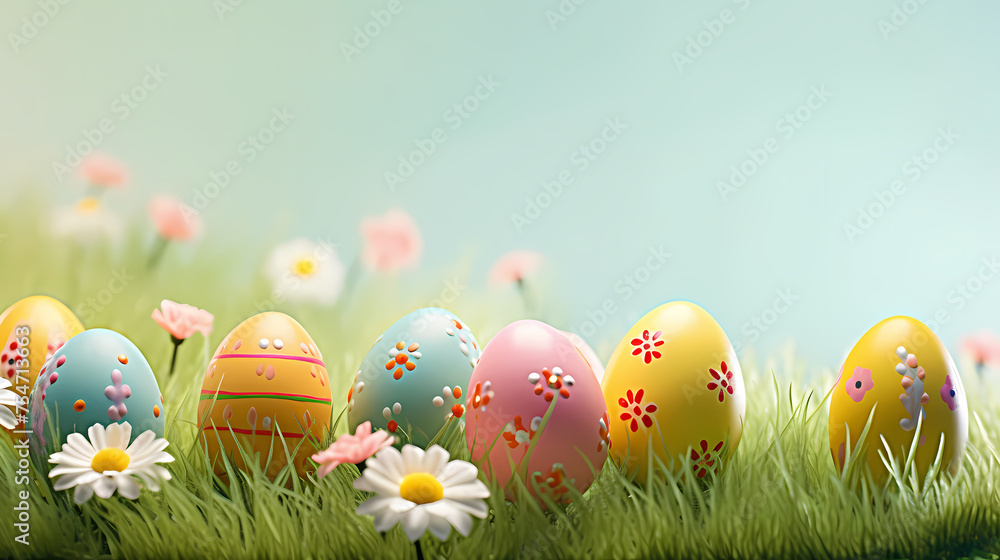 Happy easter background, easter egg scene Happy easter background, easter egg scene
