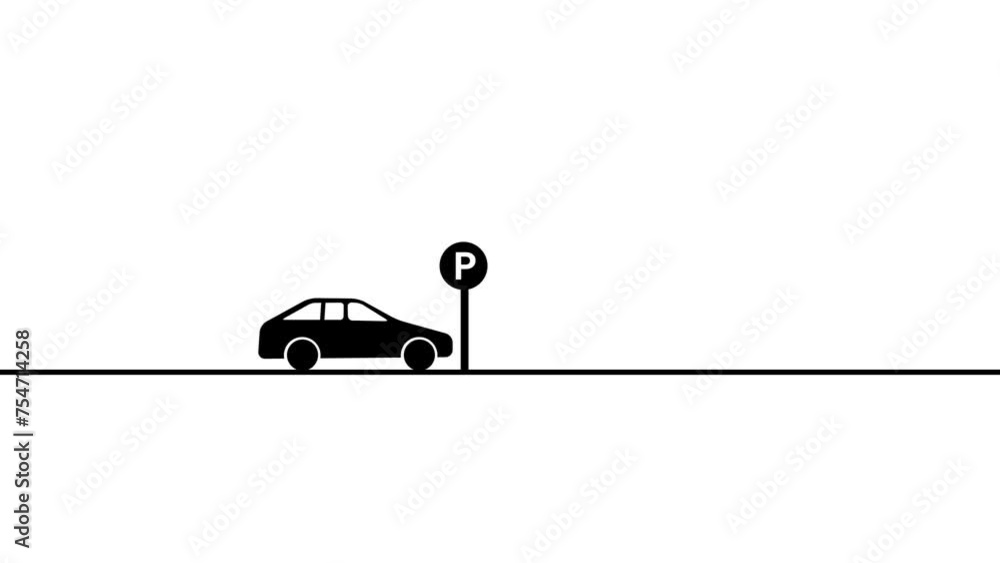 Stop Car Animation parking Sign, Slow Zoom, Stop animation, sign, traffic signs, Stop Road ...