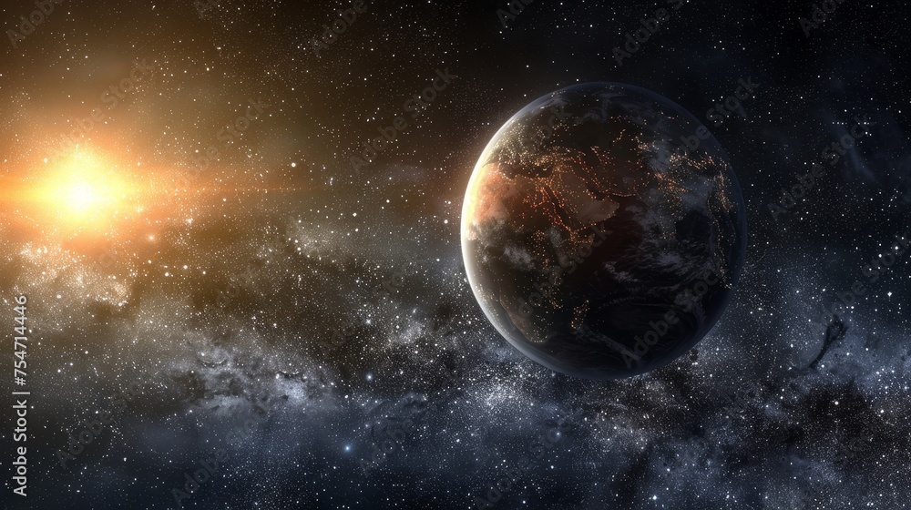 Fototapeta premium Exoplanets In Deep Space