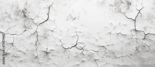 The image shows a detailed view of a cracked white wall, highlighting the distressed and industrial background design. The texture of the wall appears old, with a dirty and grainy detail throughout.