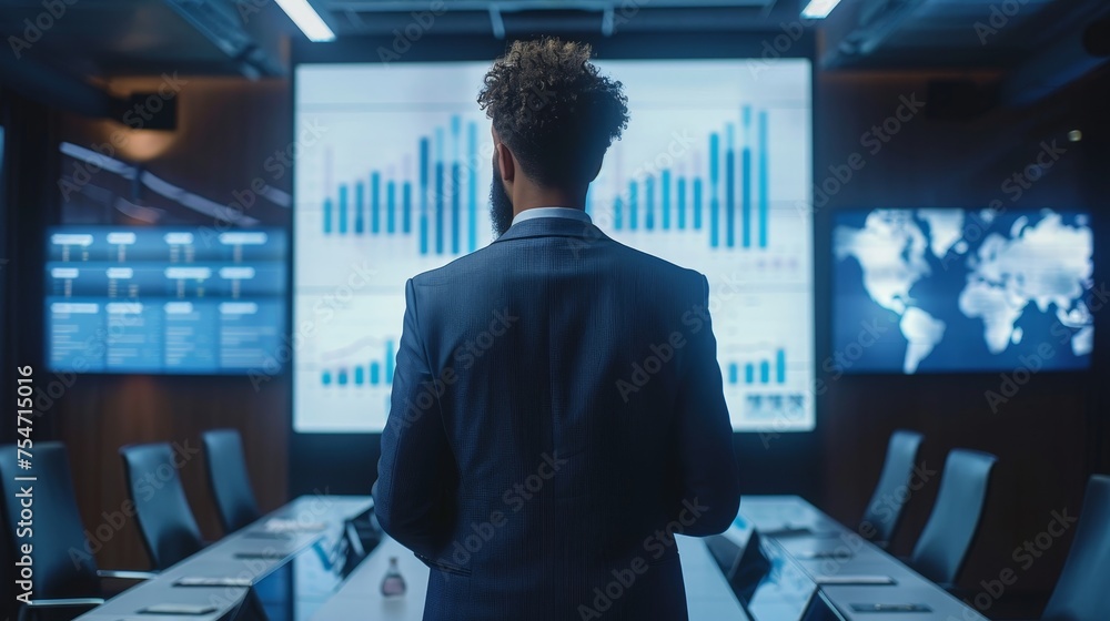 An entrepreneur presenting a business plan to potential investors An entrepreneur presenting a business plan to potential investors