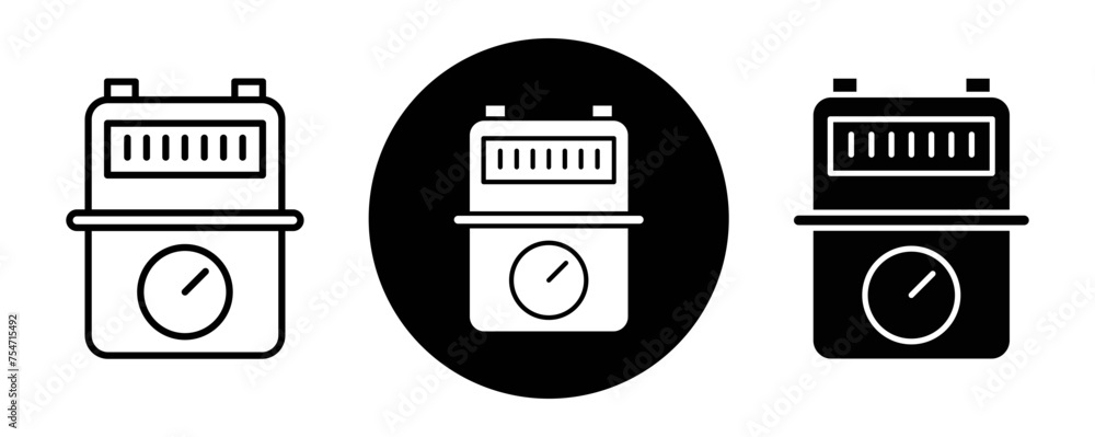Gas meter icon line art vector