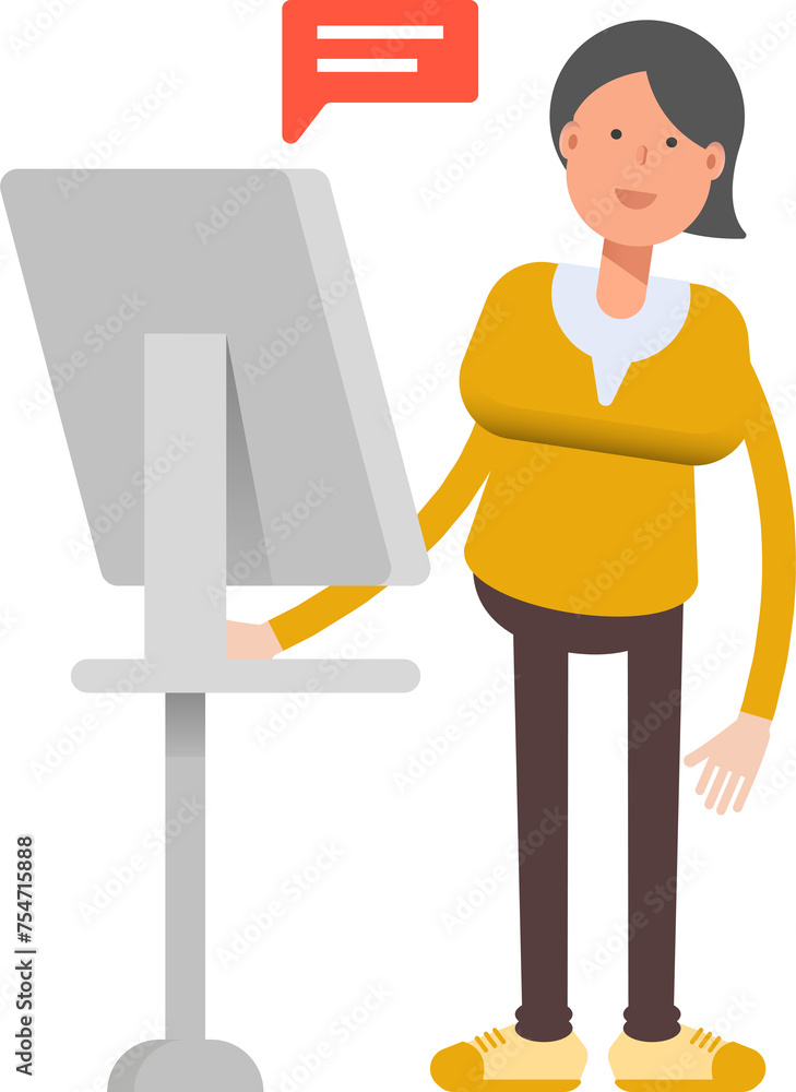 Woman Character Working on Computer
Woman Character Working on Computer