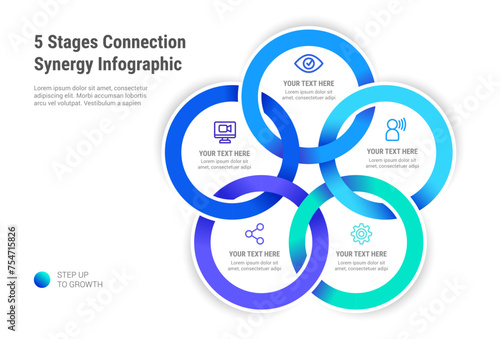 5 Stages Connection Synergy Infographic