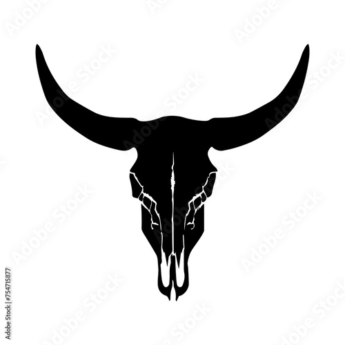 Bull skull vector silhouette
