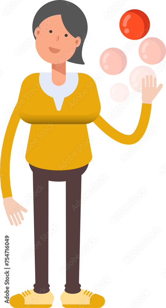 Woman Character Playing Ball
Woman Character Playing Ball