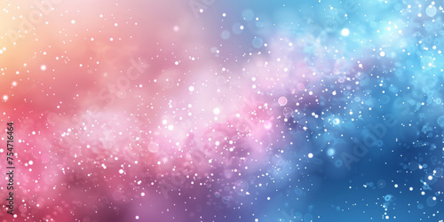 pink and blue soft clouds  sky watercolor background.red and blue white background with stars in dust, red blue glitter sparkle , circle bokeh, defocused, blue red space galaxy , nebula, cosmos banner © Planetz