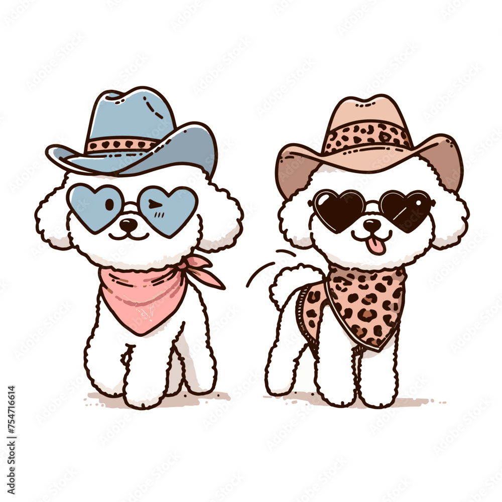 Poodle Dog Wear cowboy outfits, Funny and Cool, Design for cowboy Lover, Svg Eps Vector illustration Poodle Dog Wear cowboy outfits, Funny and Cool, Design for cowboy Lover, Svg Eps Vector illustration