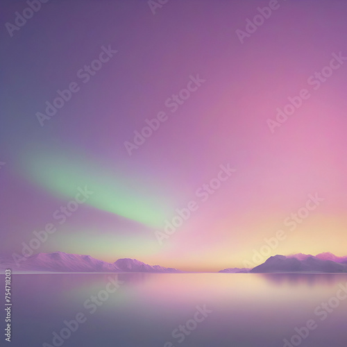Pastel sky with aurora scenery with smooth color transition.