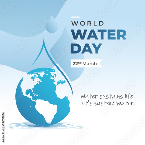 World Water Day Concept Vector Background Design Template Illustration