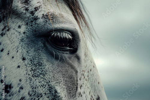 A close-up shot of a Horse