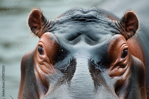 A close-up shot of a Hippopotamus
