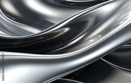 A sleek silver background with flowing waves, exuding elegance and modernity. Generative AI.