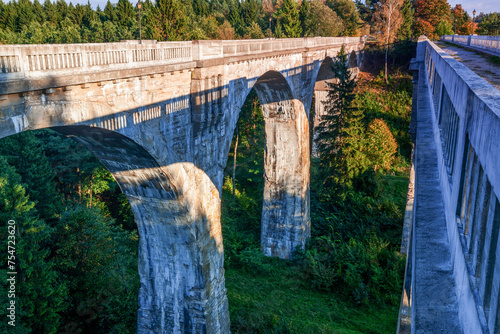 Fototapeta Naklejka Na Ścianę i Meble -  sunset on the bridges in Stańczyki in Poland in Masuria	