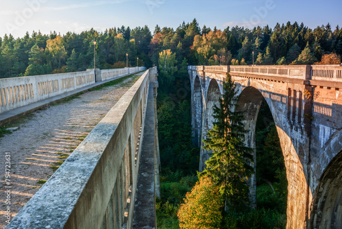 Fototapeta Naklejka Na Ścianę i Meble -  sunset on the bridges in Stańczyki in Poland in Masuria	