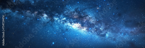 background with space sky, Clouds streak across the Milky Way, galaxy with stars on night starry sky Panorama view universe space,blue space galaxy , nebula, cosmos banner poster background 