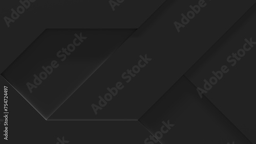 Dark Black Geometrical Background With Copy-Space (Low-Key 3D illustration)