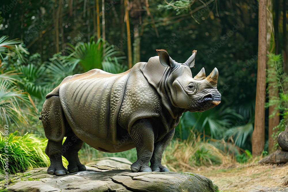 Fototapeta premium A full body shot of a Rhino, animal