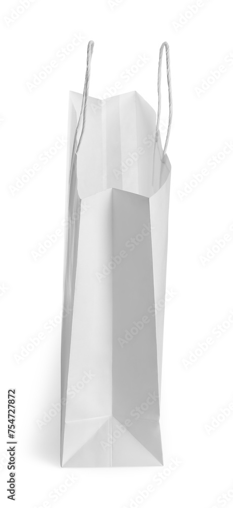 One paper bag isolated on white. Mockup for design One paper bag isolated on white. Mockup for design