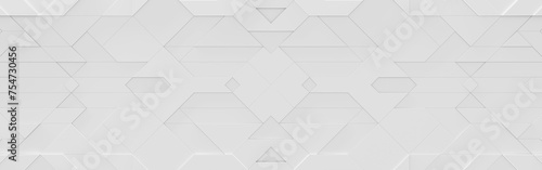 High-Key Style Wide Geometric Background (3D Illustration)