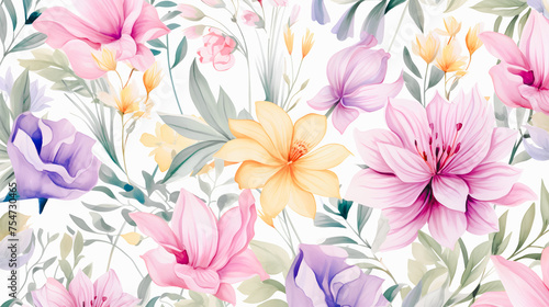 watercolor flowers background