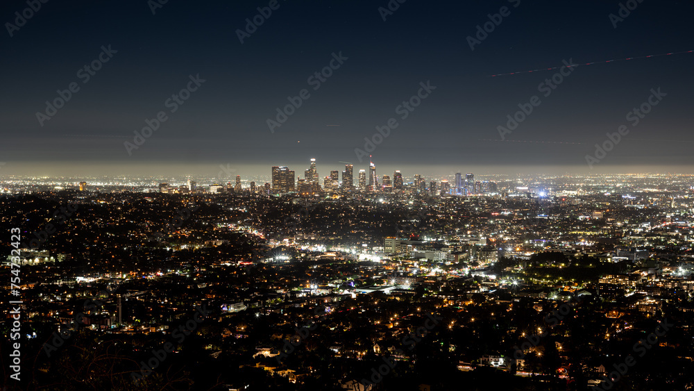 city skyline at night USA.