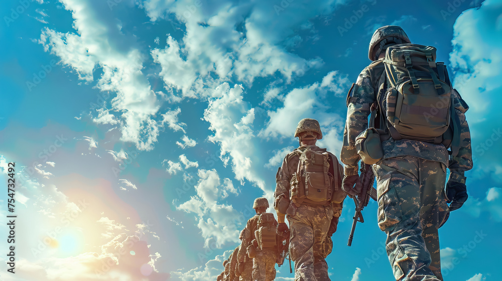 Army birthday soldiers marching, clear skies, cloud, army birthday ...